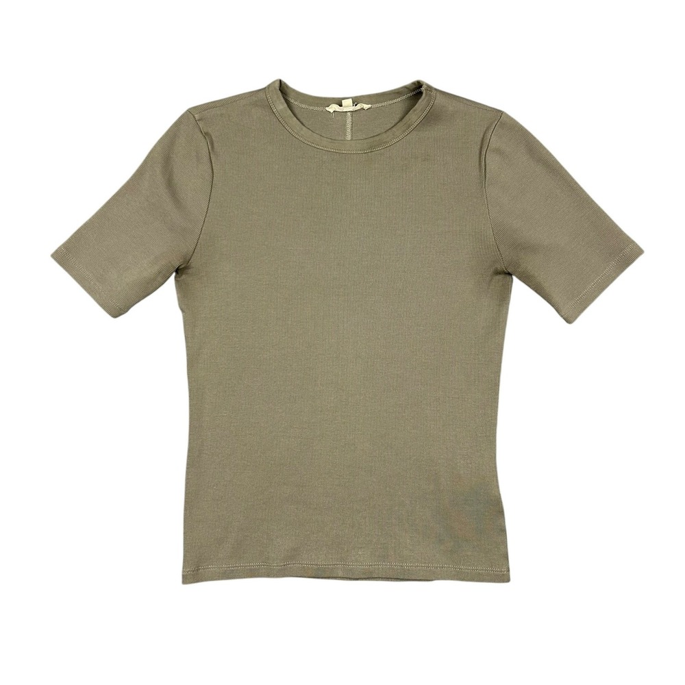 Madewell Ribbed Minimalist Short Sleeve Tee, Olive Green, Small
